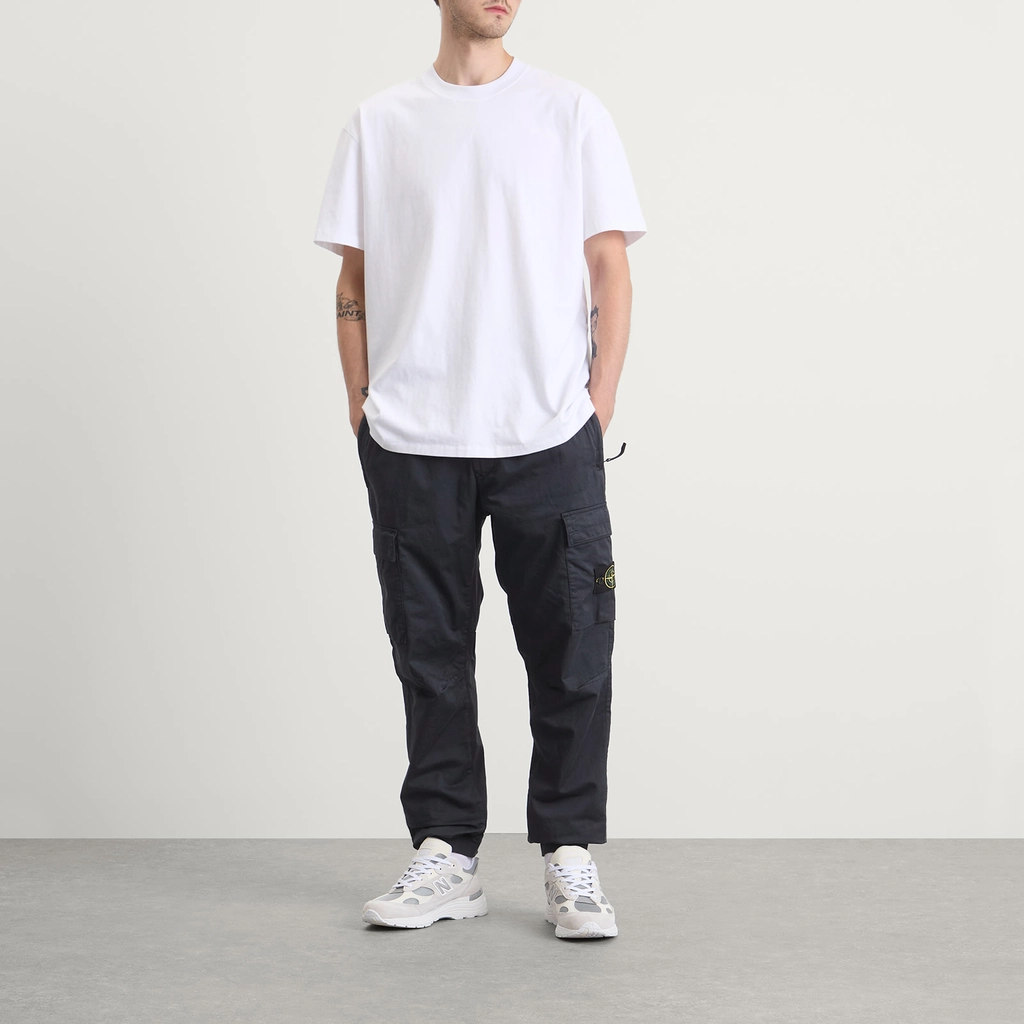 Stone Island Men's Sateen Cargo Jogger Pants Navy Blue